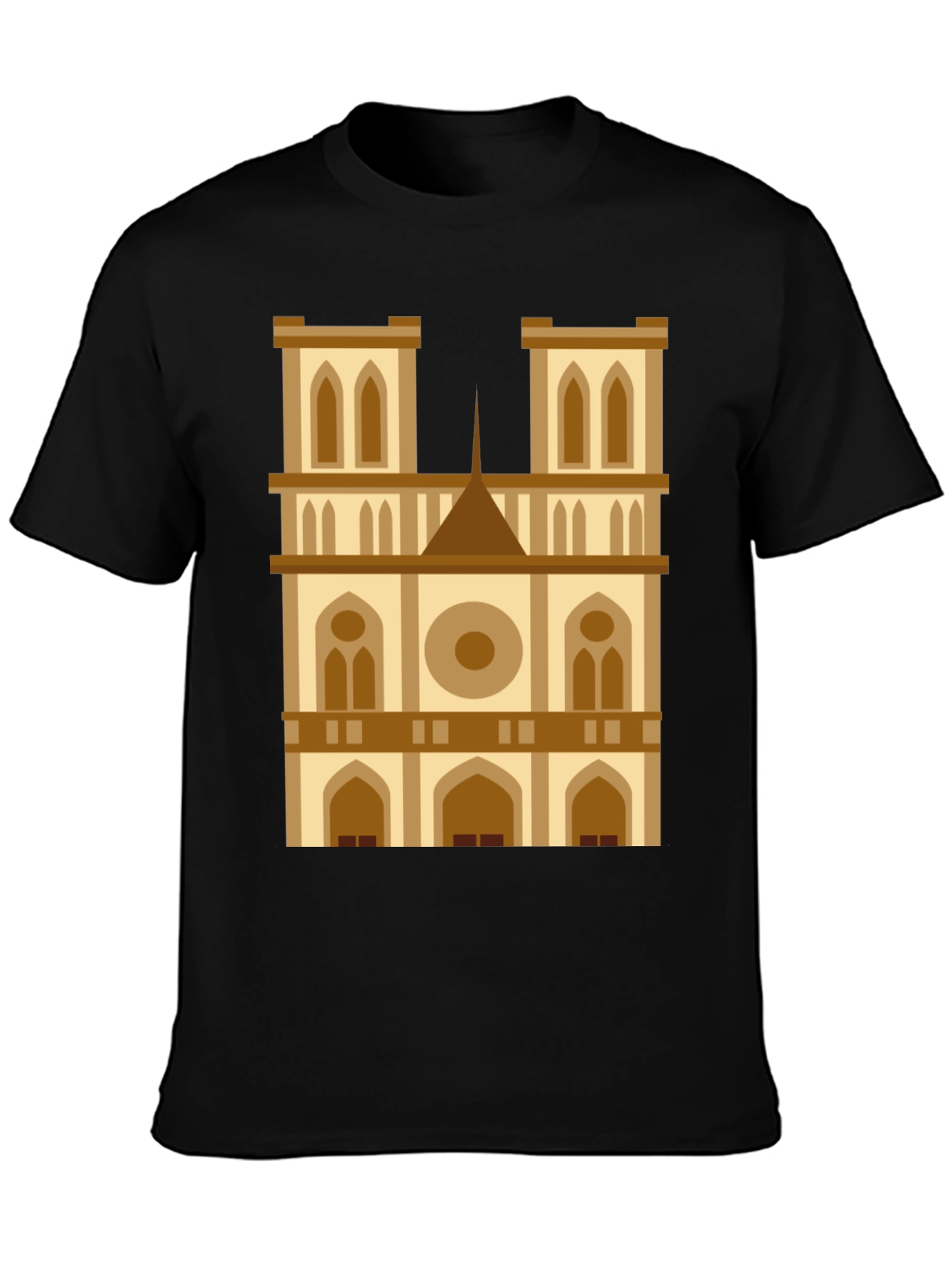 Camiseta Negra con Diseño de Catedral