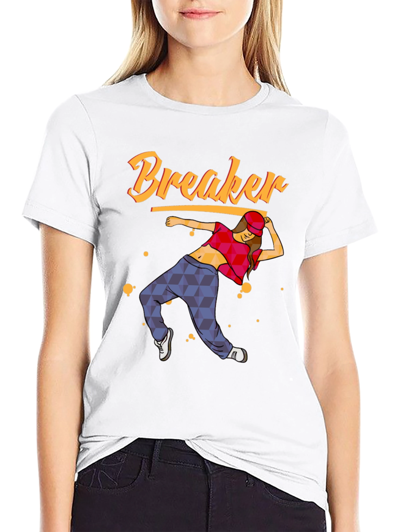 Camiseta Negra con Diseño de Bailarina Breaker