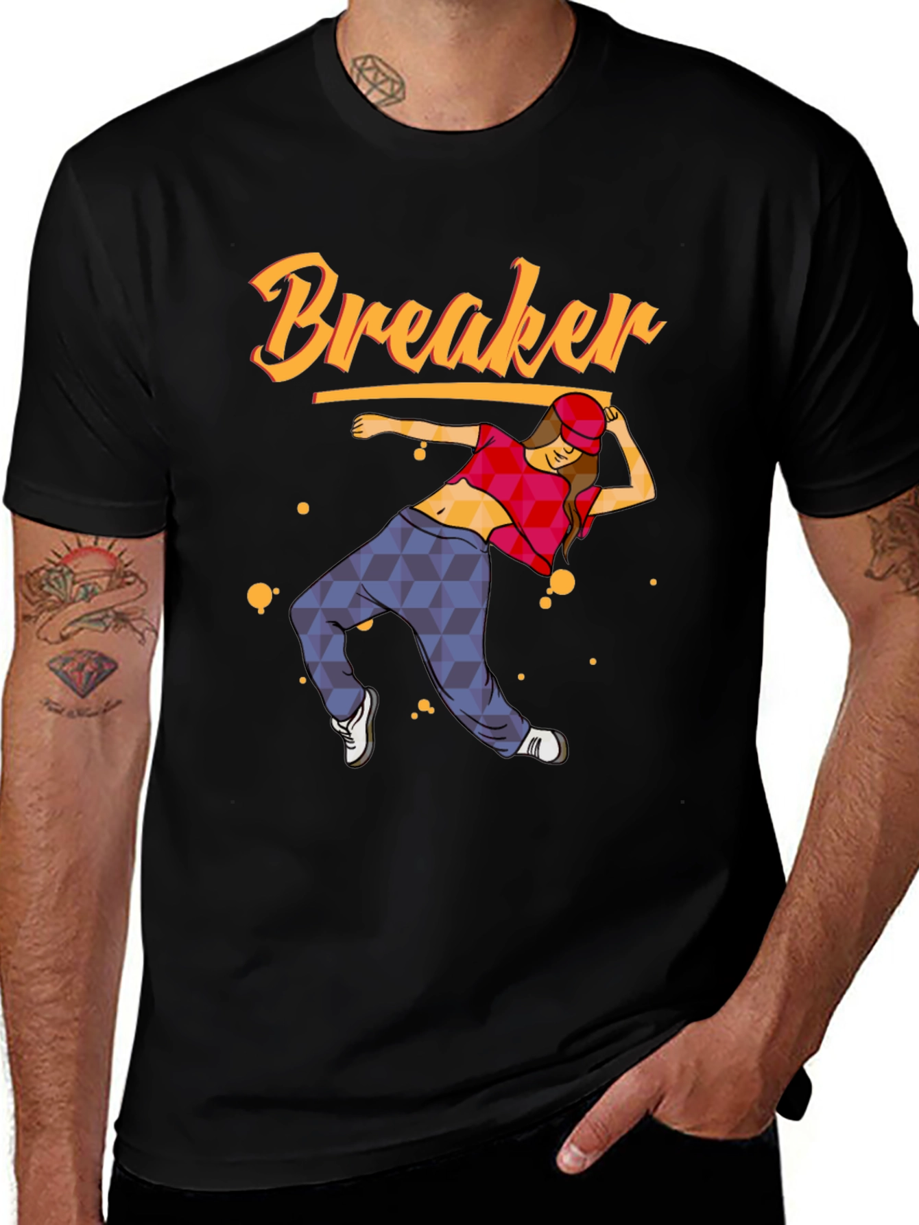 Camiseta Negra con Diseño de Bailarina Breaker