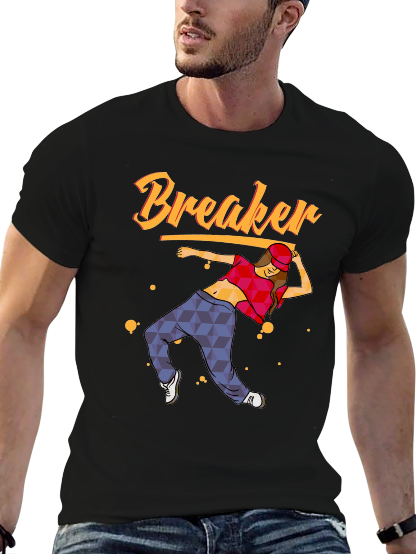 Camiseta Negra con Diseño de Bailarina Breaker