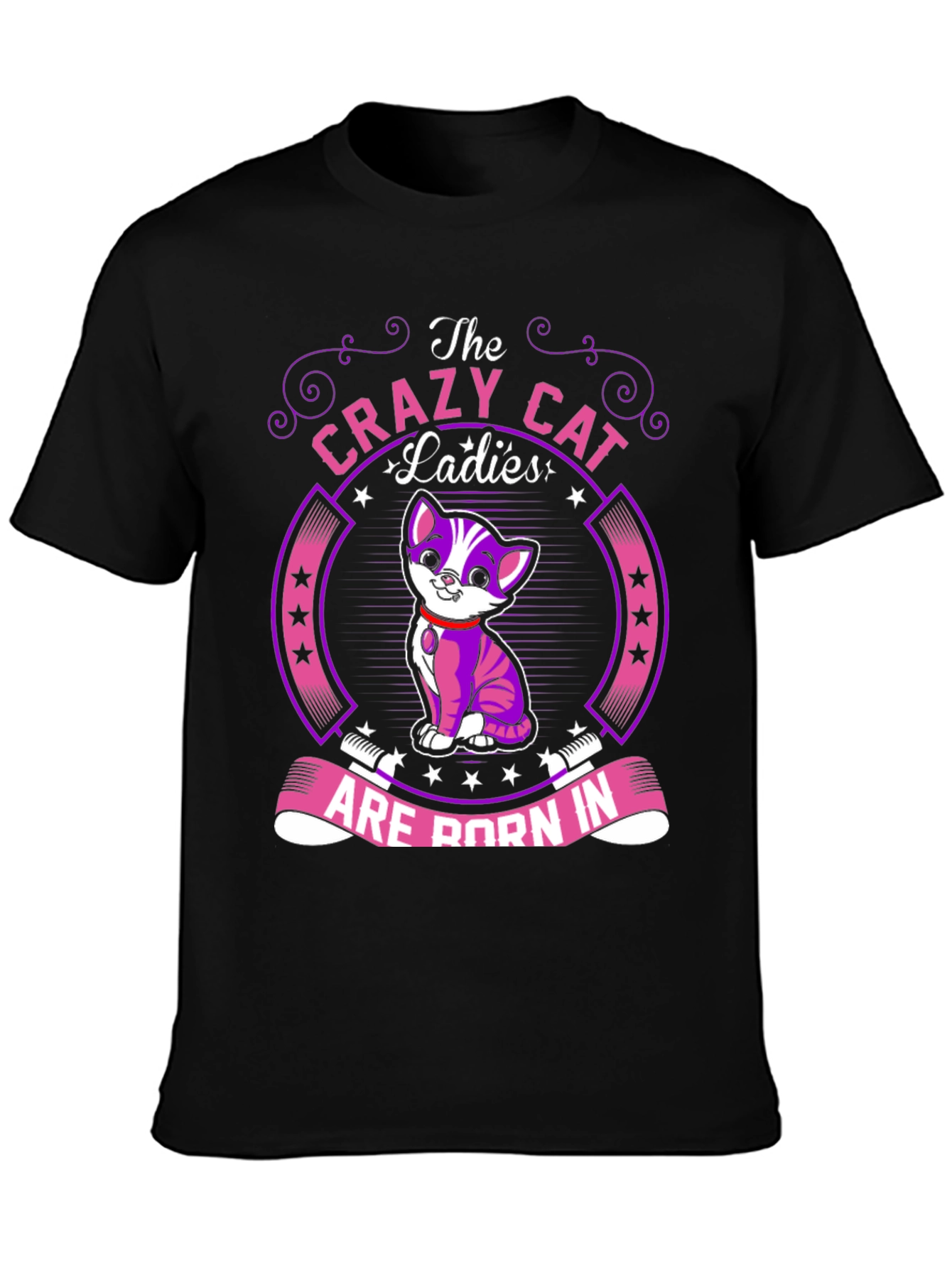 Camiseta Negra Crazy Cat Ladies
