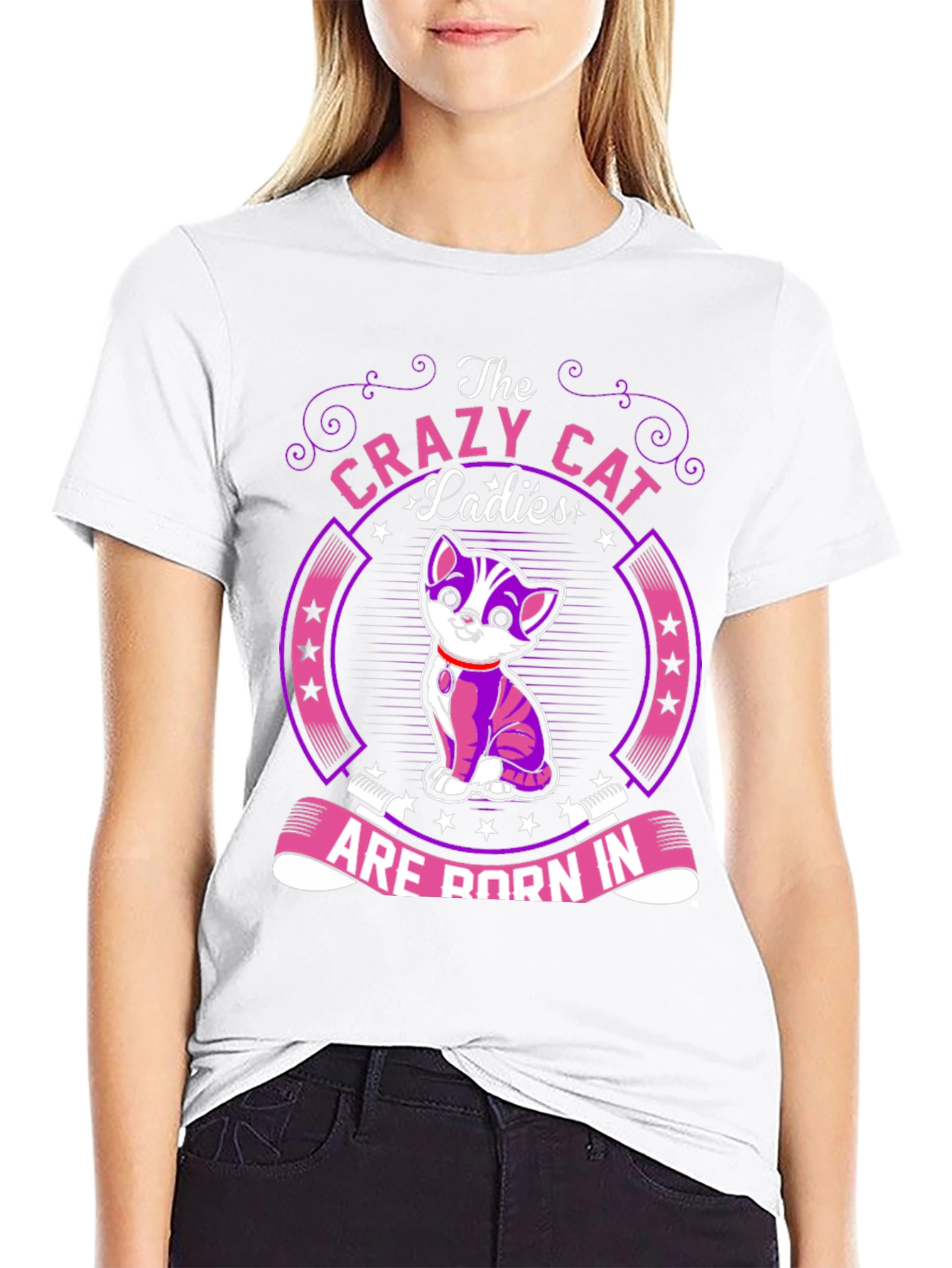 Camiseta Negra Crazy Cat Ladies