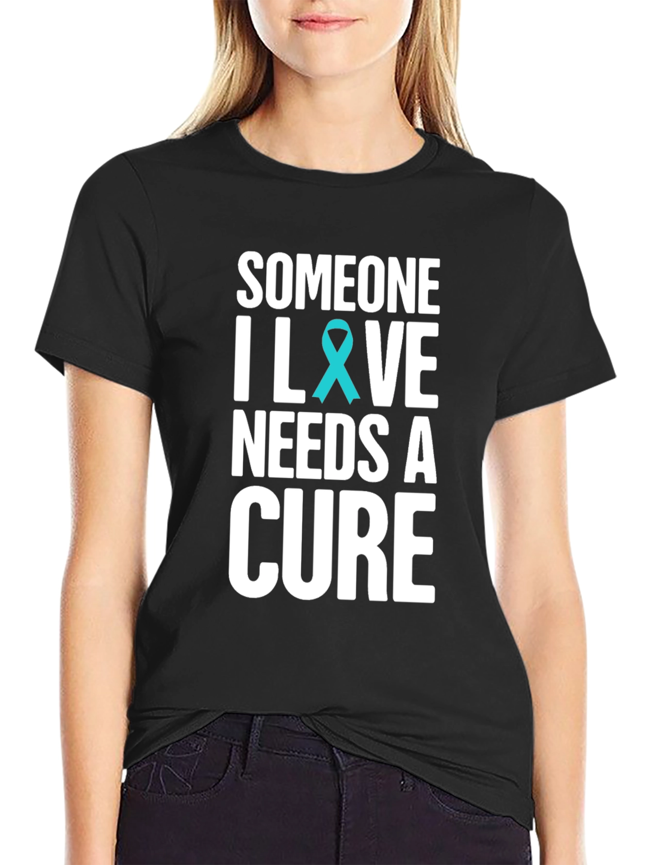 Camiseta Negra Someone I Love Needs a Cure