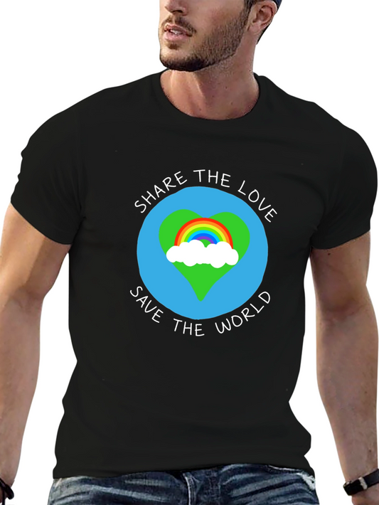 Camiseta Negra: Comparte Amor Salva El Mundo