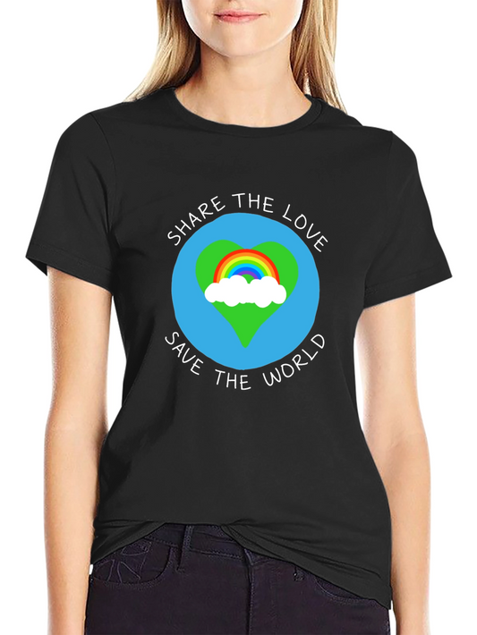 Camiseta Negra: Comparte Amor Salva El Mundo