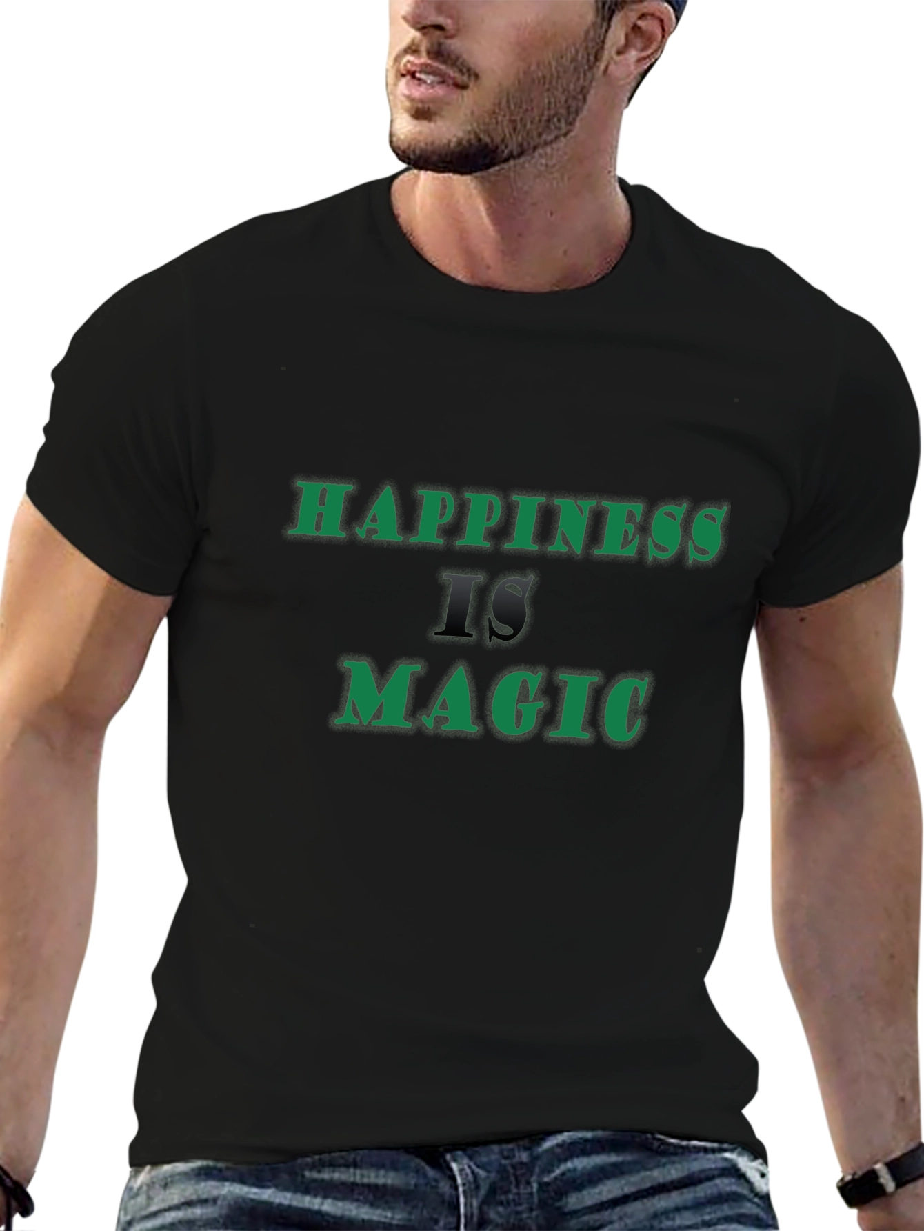 Camiseta Negra La Felicidad es Magia
