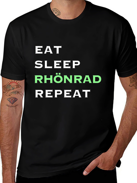 Camiseta Negra Eat Sleep Rhönrad Repeat