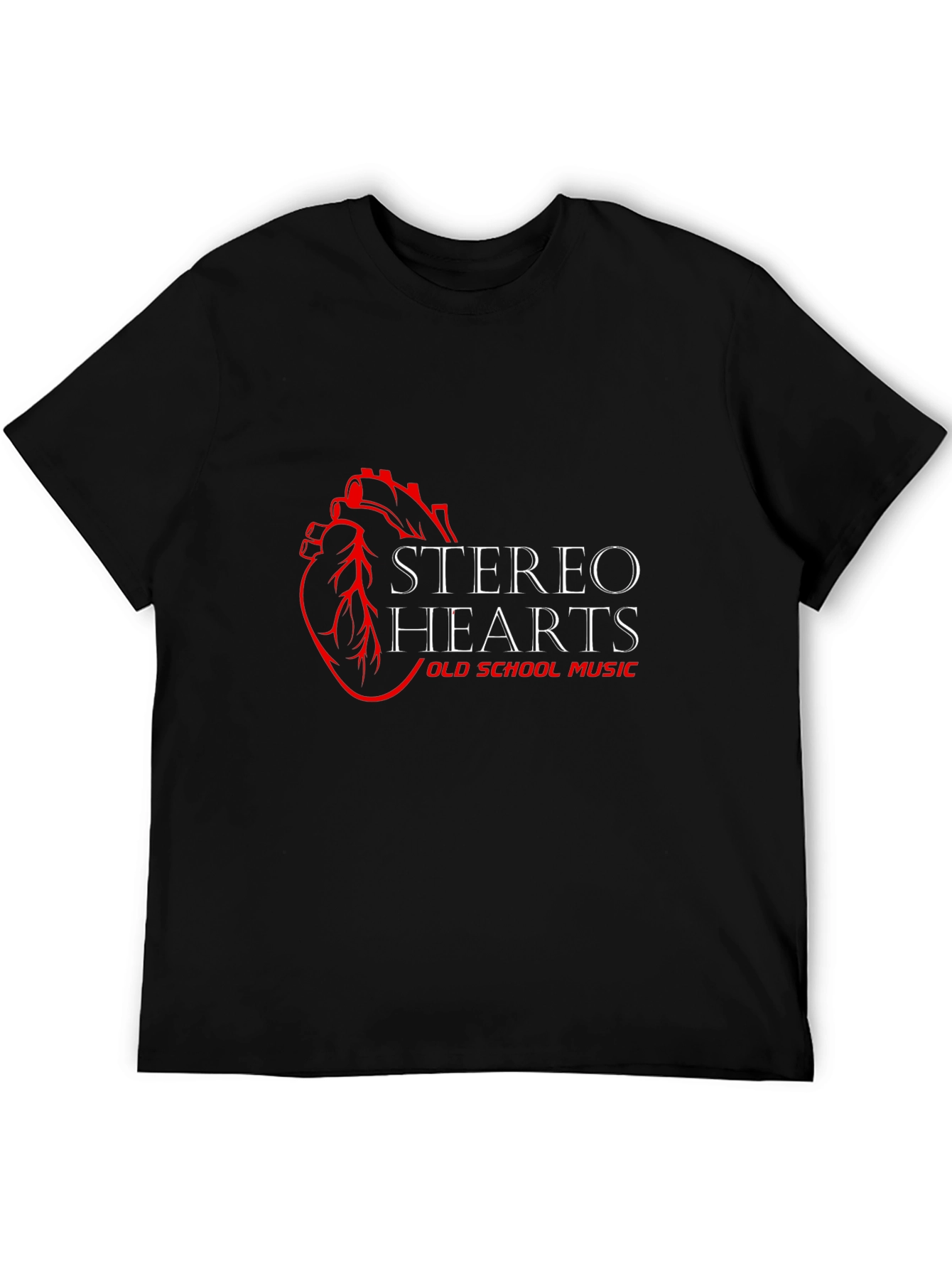 Camiseta Negra Stereo Hearts Old School Music