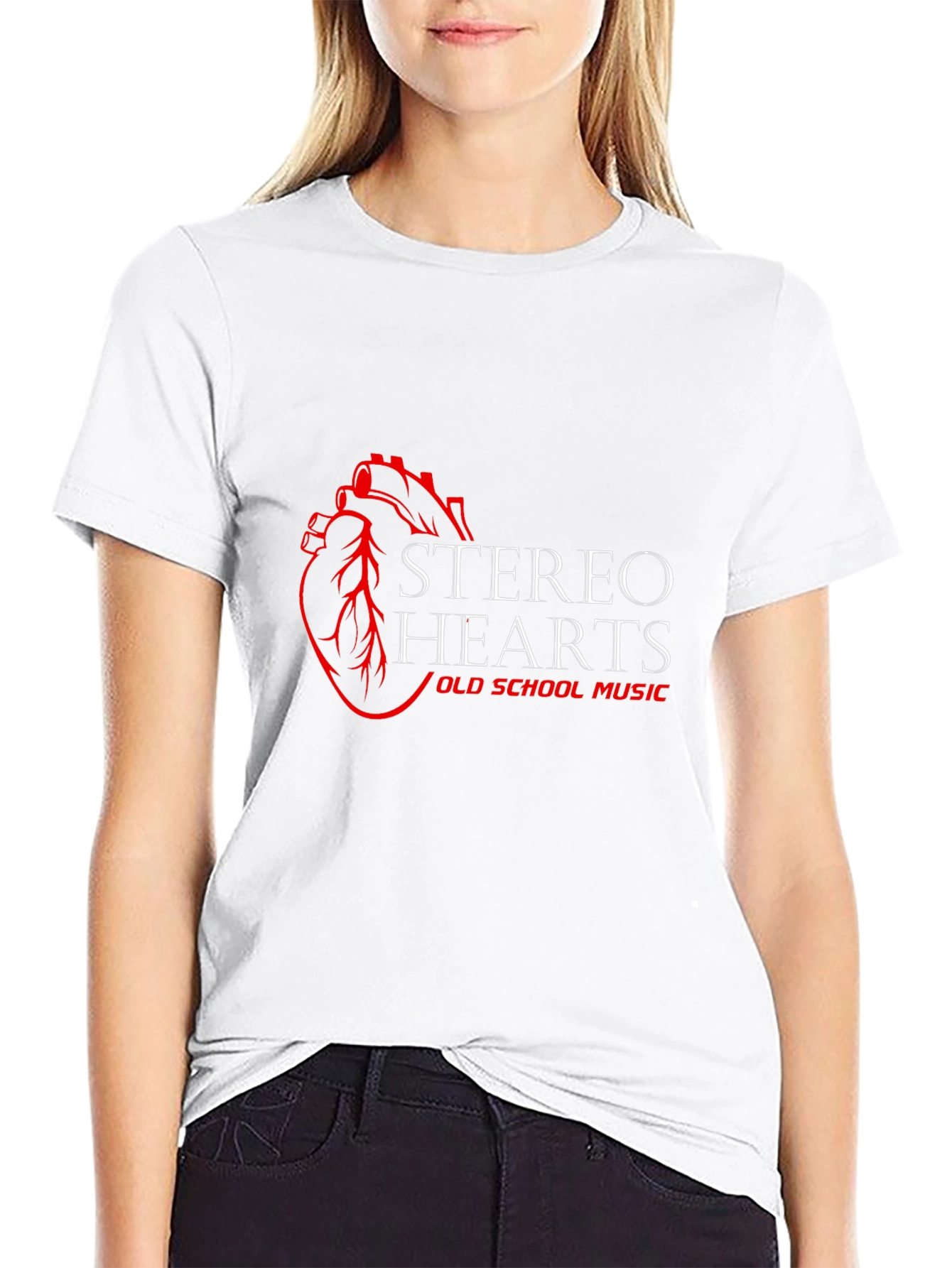 Camiseta Negra Stereo Hearts Old School Music