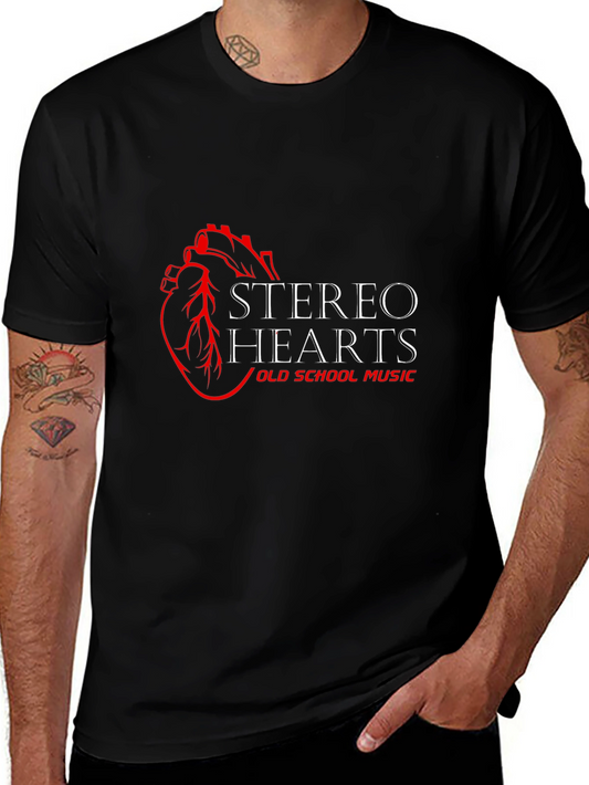 Camiseta Negra Stereo Hearts Old School Music
