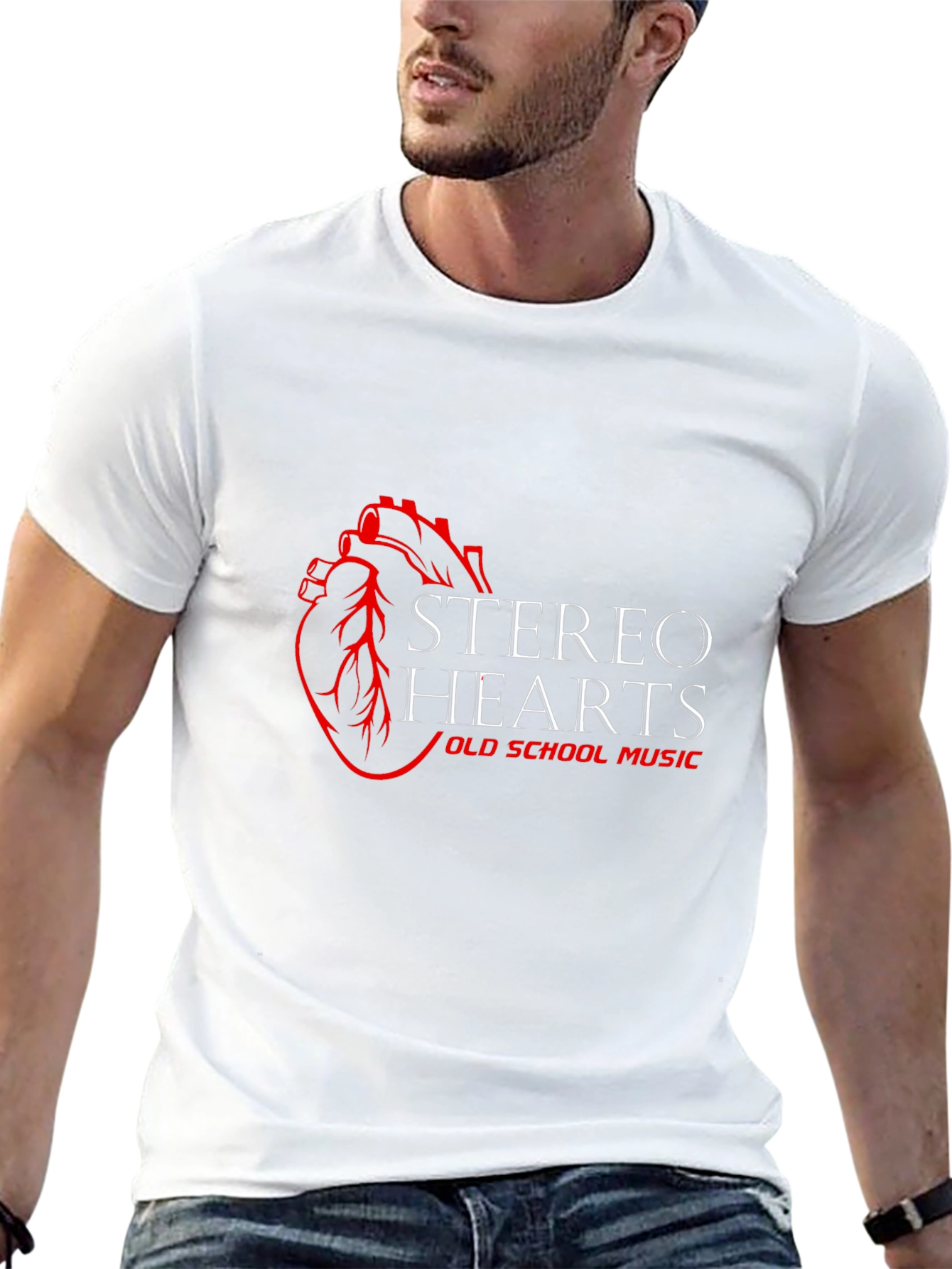 Camiseta Negra Stereo Hearts Old School Music