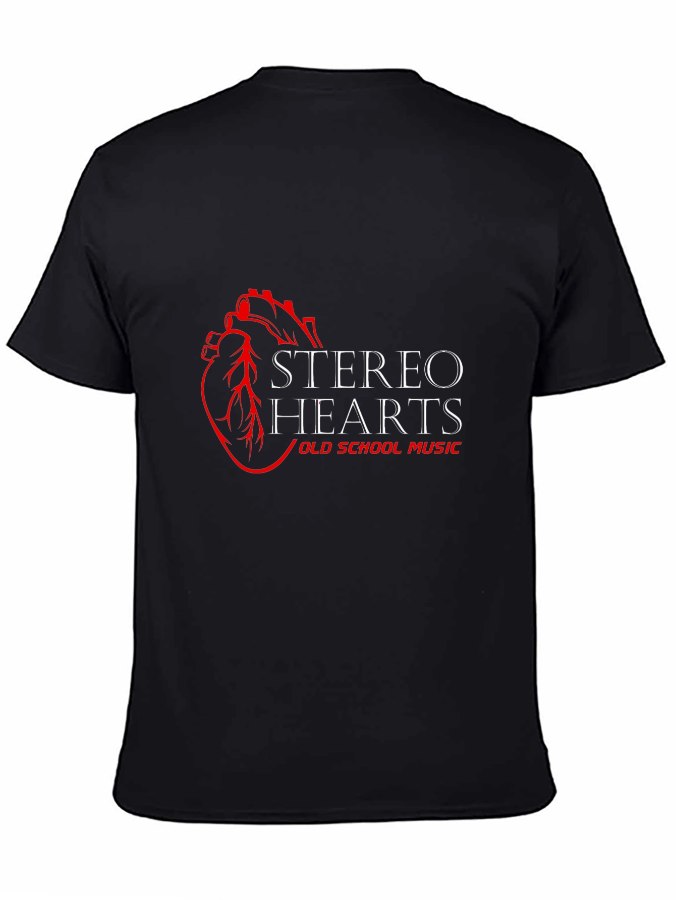 Camiseta Negra Stereo Hearts Old School Music