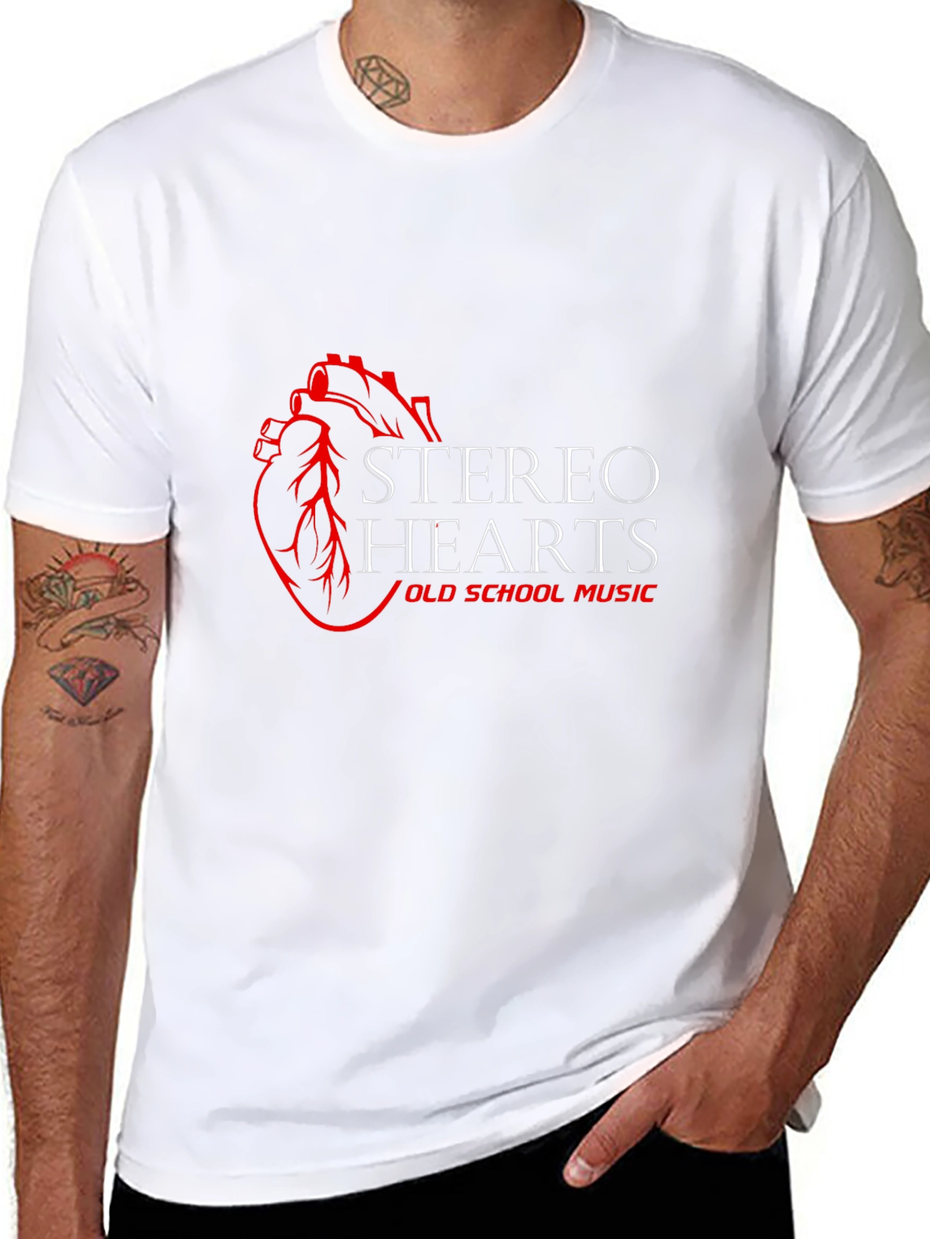 Camiseta Negra Stereo Hearts Old School Music