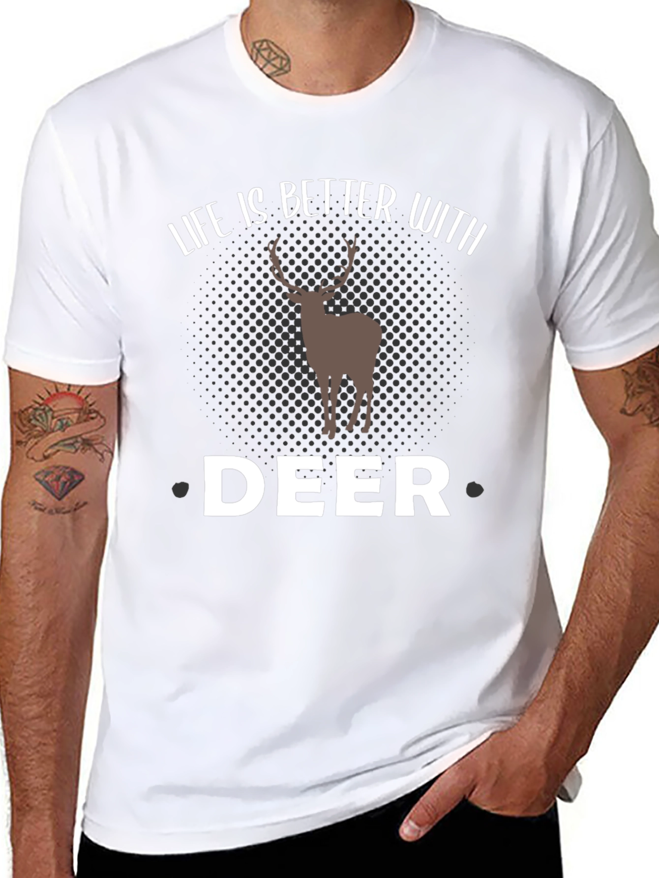 Camiseta Negra Hombre - Amante de los Ciervos