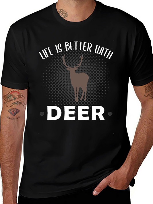 Camiseta Negra Hombre - Amante de los Ciervos