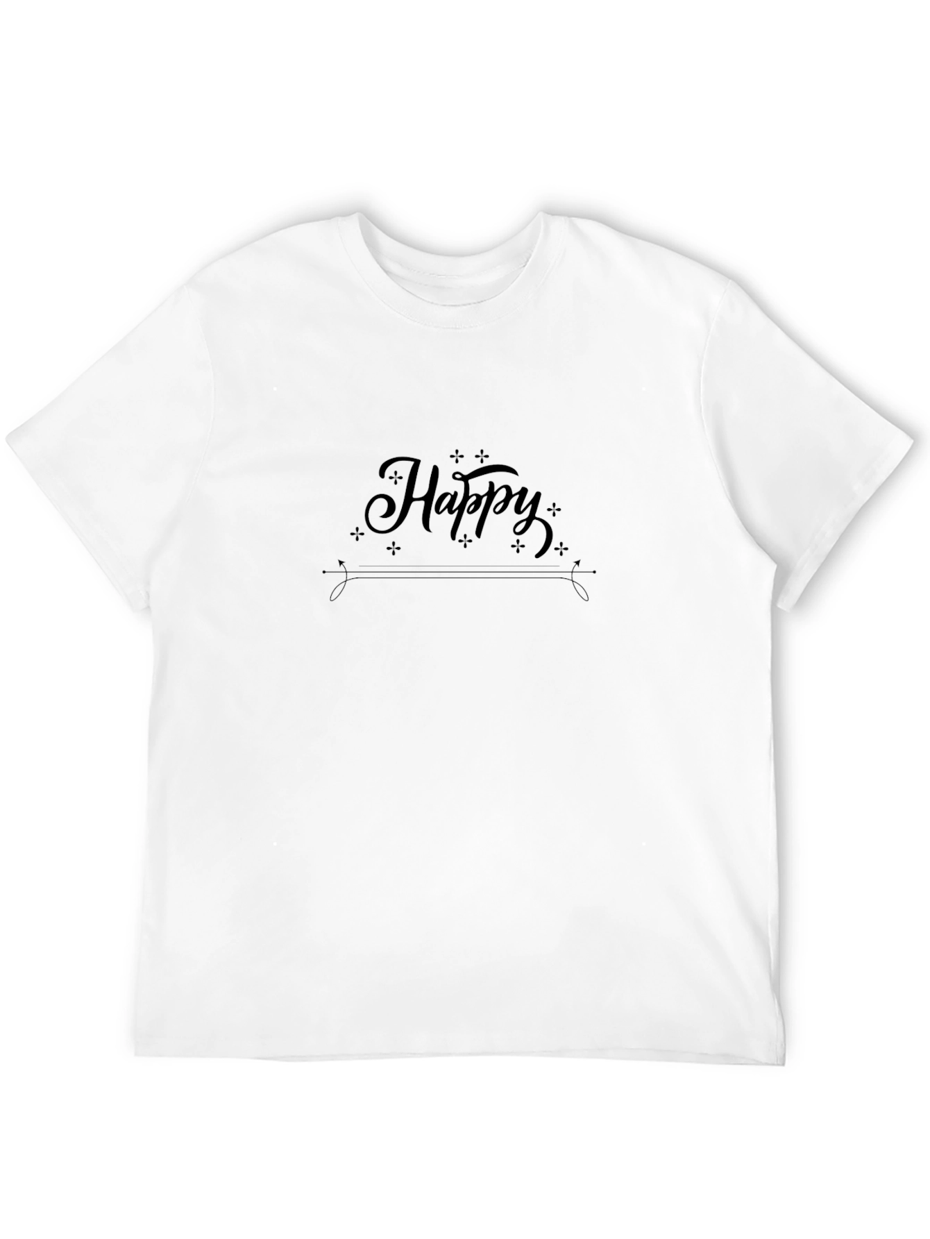 Camiseta Negra Hombre - Diseño Happy