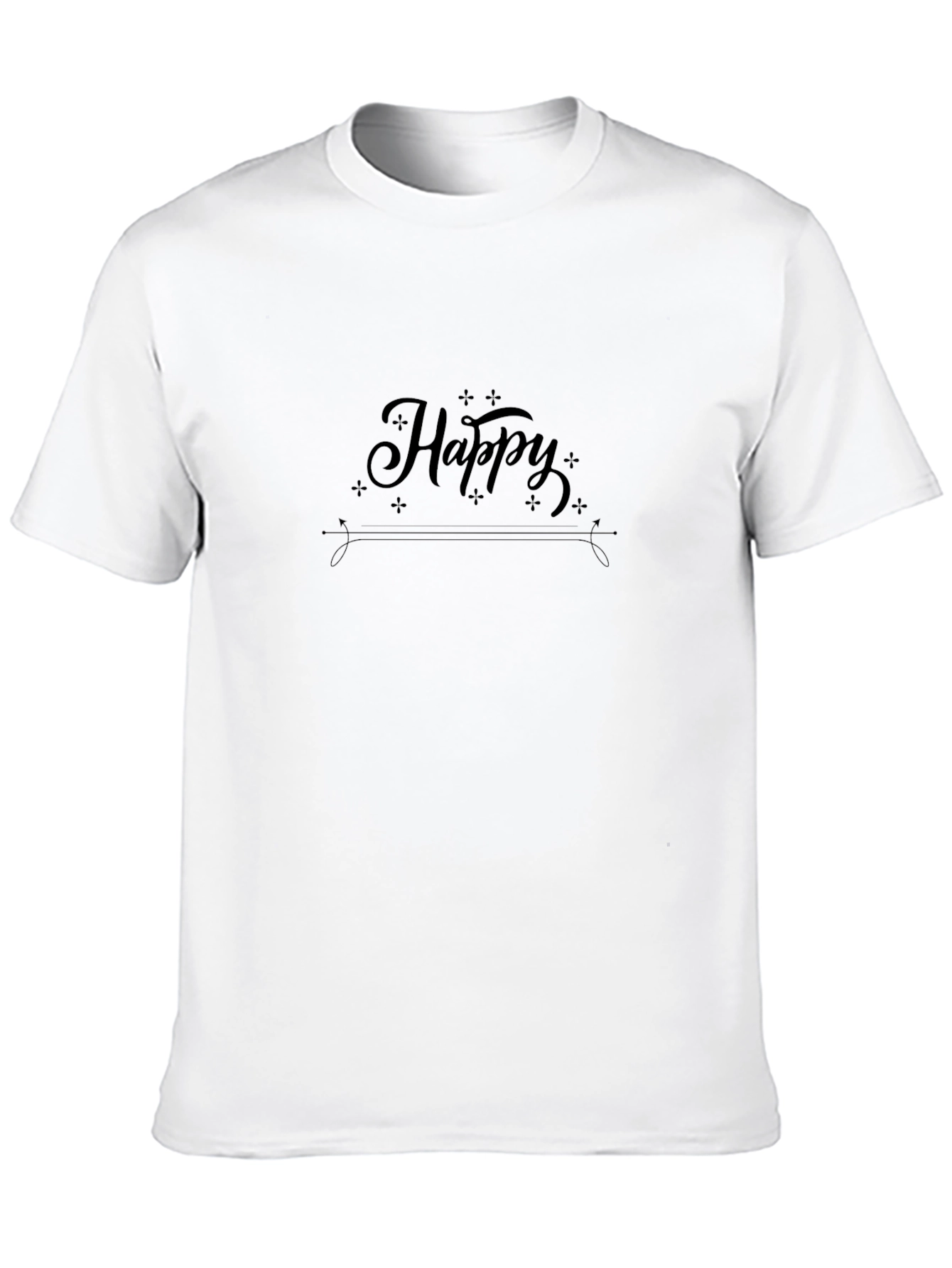 Camiseta Negra Hombre - Diseño Happy