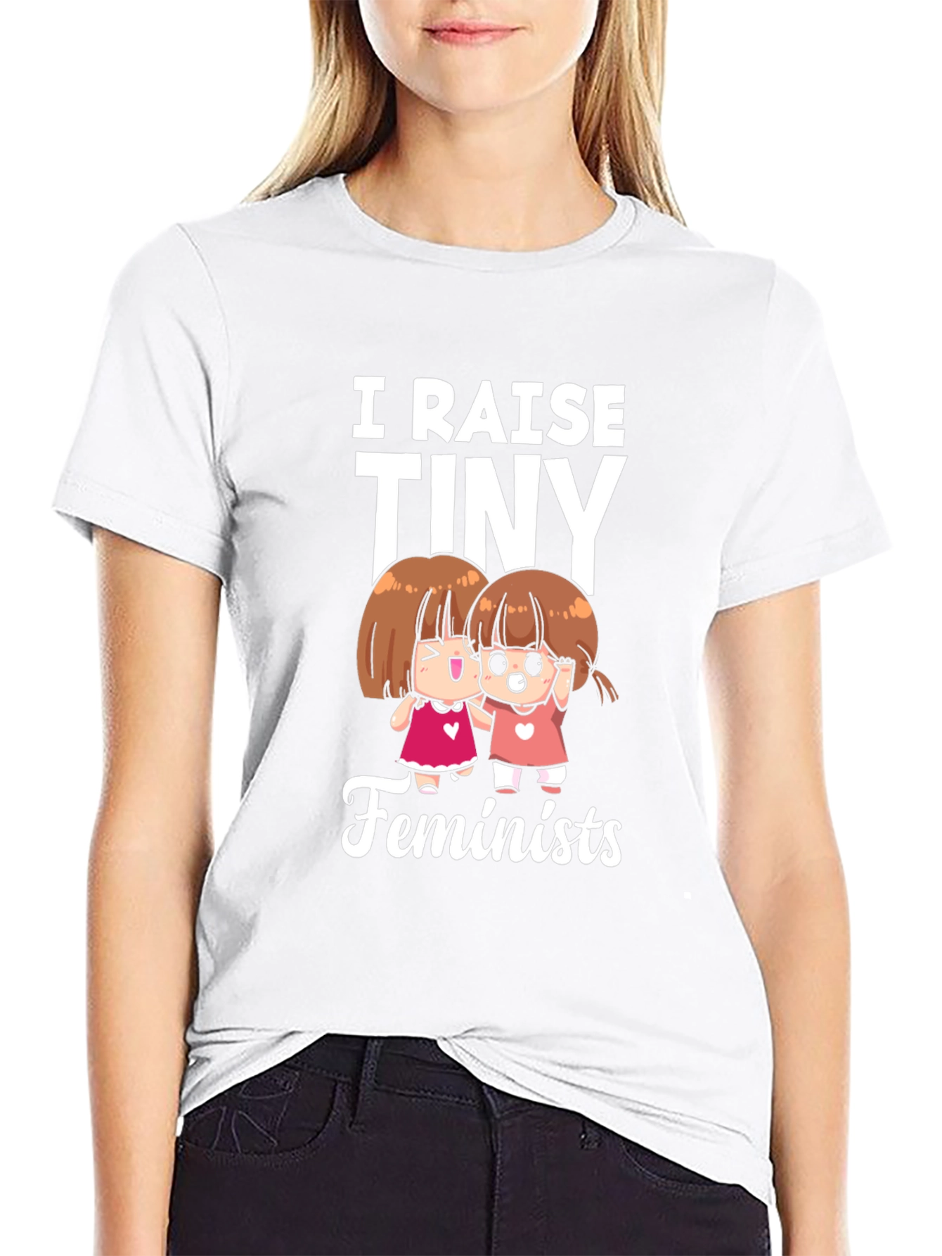 Camiseta Negra: Yo Crío Pequeñas Feministas