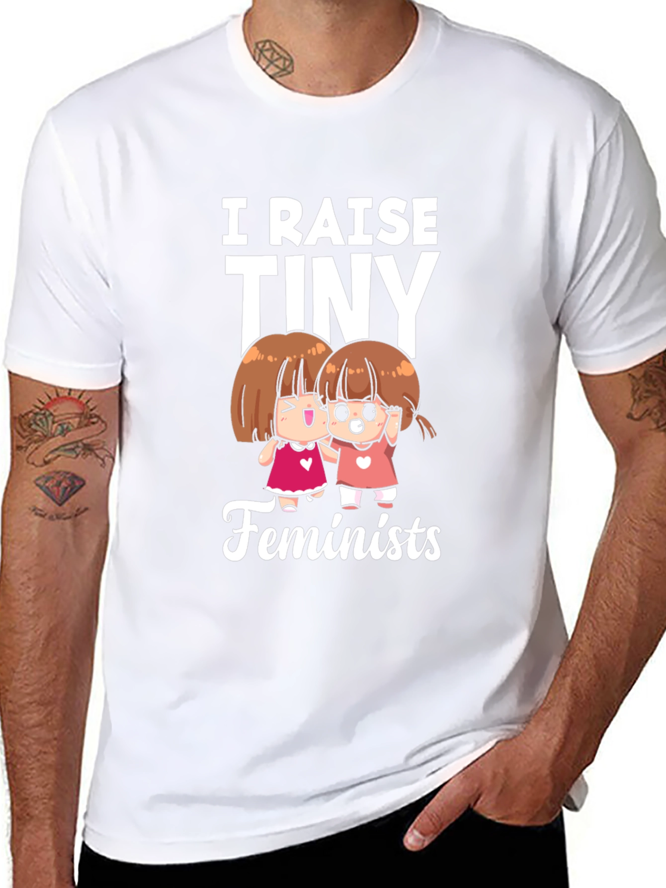 Camiseta Negra: Yo Crío Pequeñas Feministas