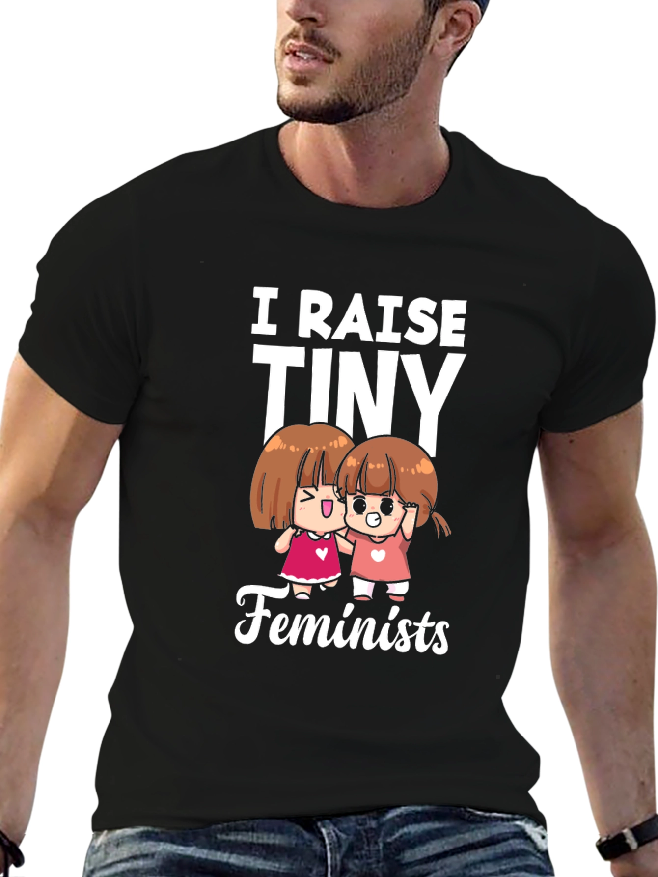 Camiseta Negra: Yo Crío Pequeñas Feministas