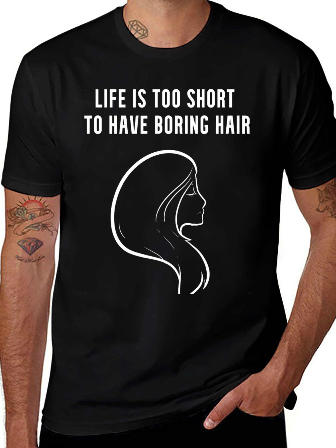 Camiseta Negra - Pelo Divertido