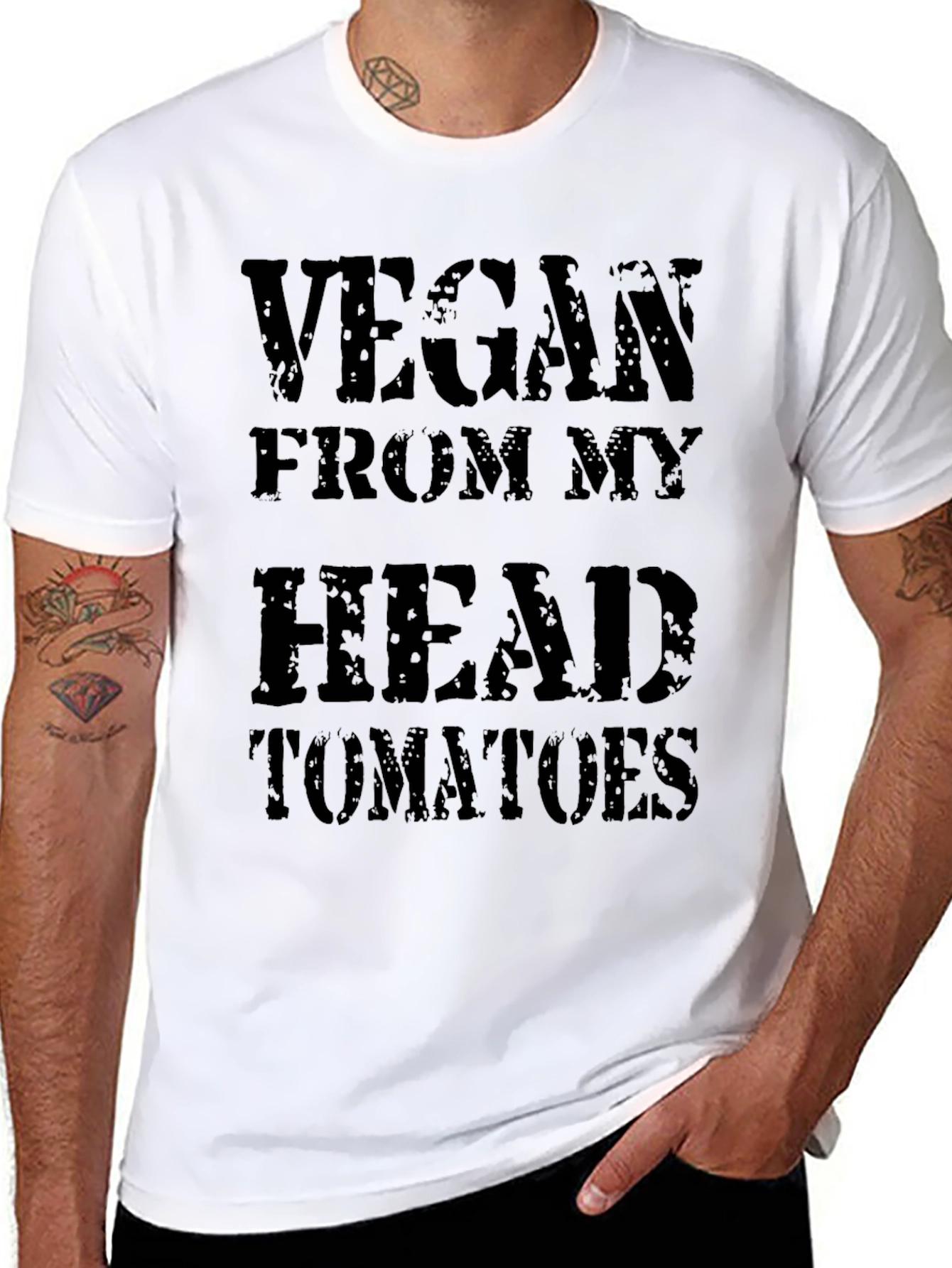 Camiseta Negra: Vegano desde la Cabeza