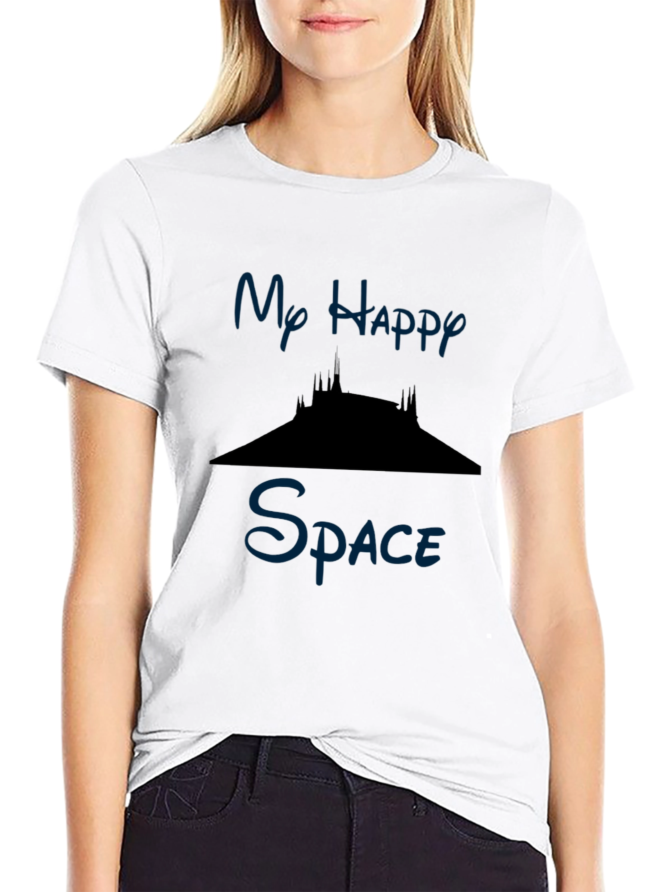 Camiseta Hombre Negra Mi Espacio Feliz