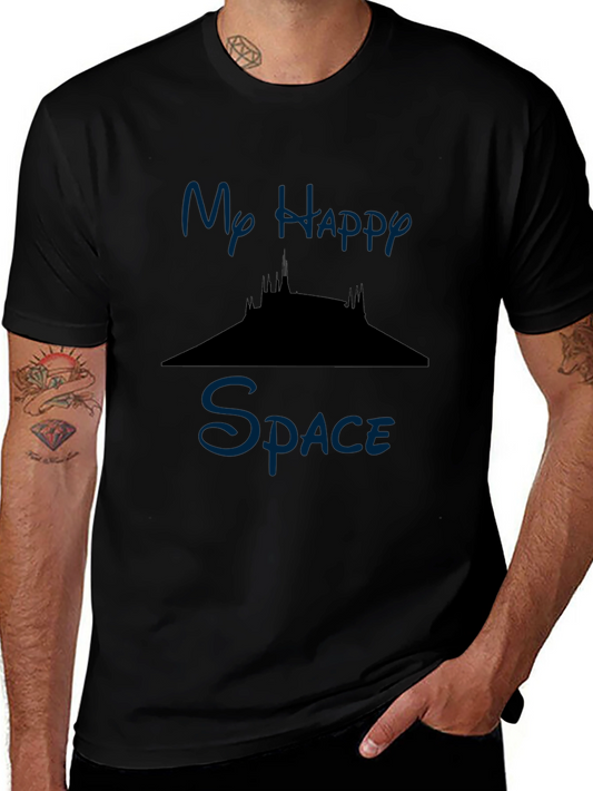 Camiseta Hombre Negra Mi Espacio Feliz
