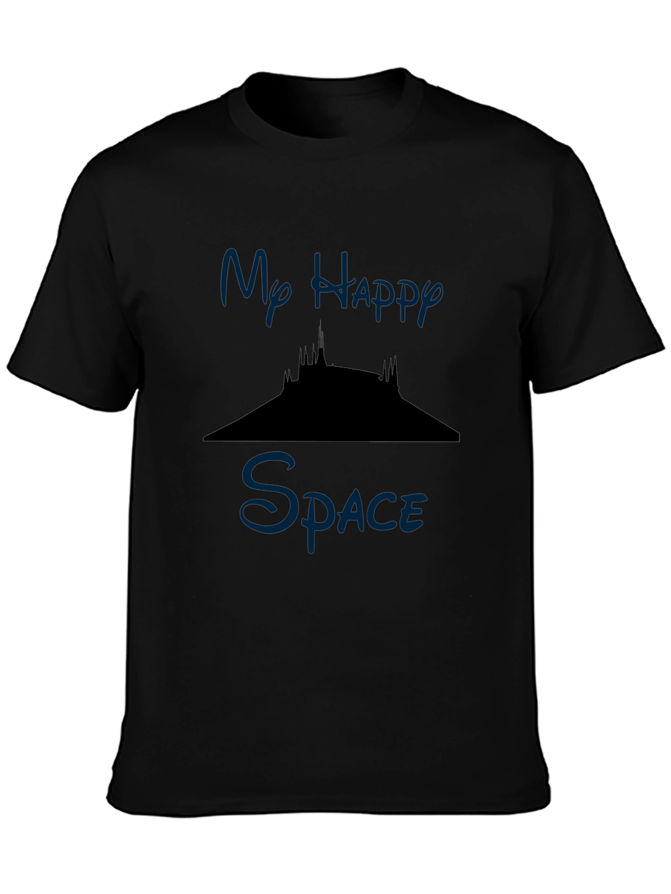 Camiseta Hombre Negra Mi Espacio Feliz