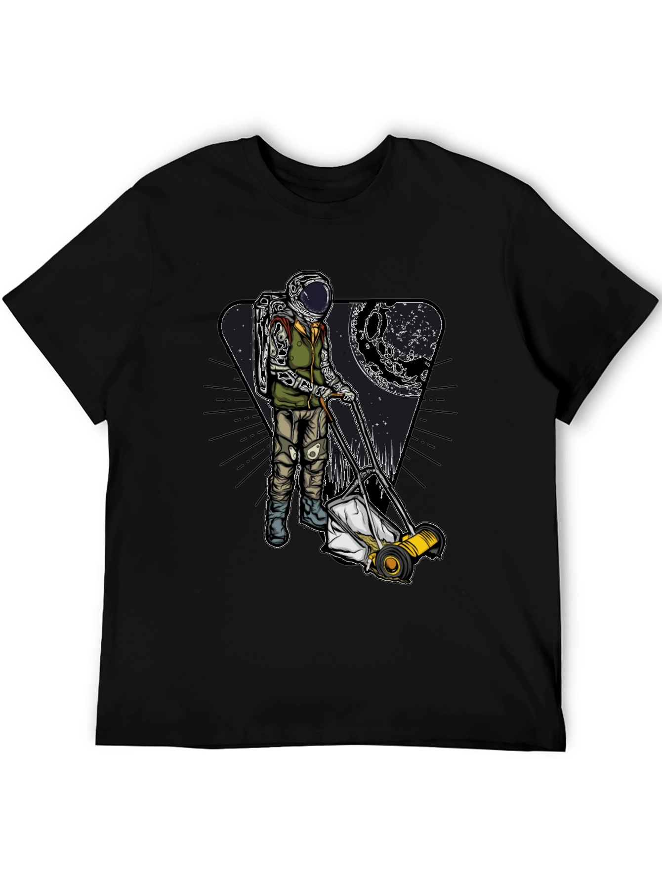 Camiseta Negra: Astronauta Jardinero Lunar