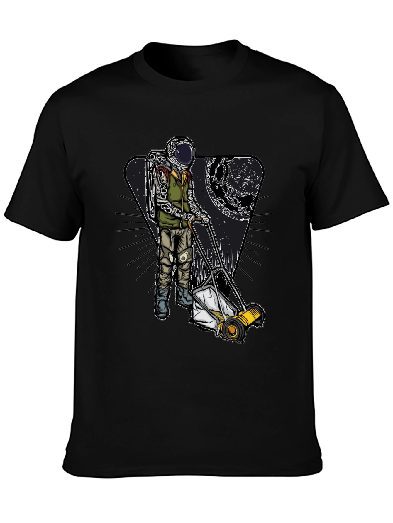Camiseta Negra: Astronauta Jardinero Lunar