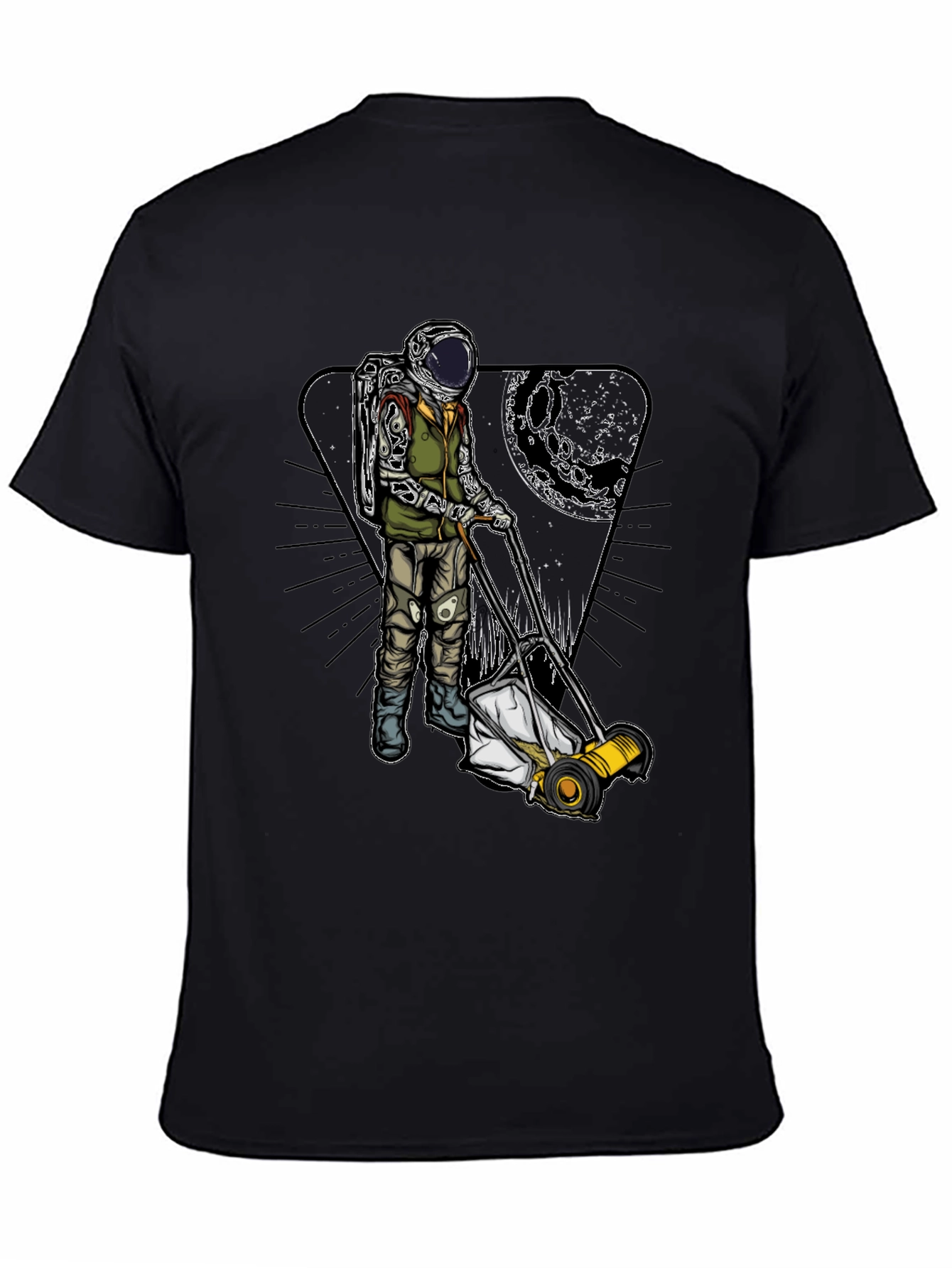 Camiseta Negra: Astronauta Jardinero Lunar