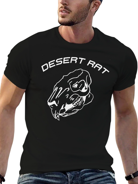 Camiseta Negra con Diseño de Cráneo de Rata del Desierto
