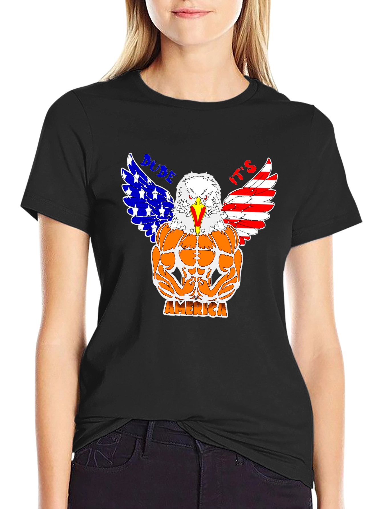 Camiseta Hombre Diseño Águila Musculosa Americana