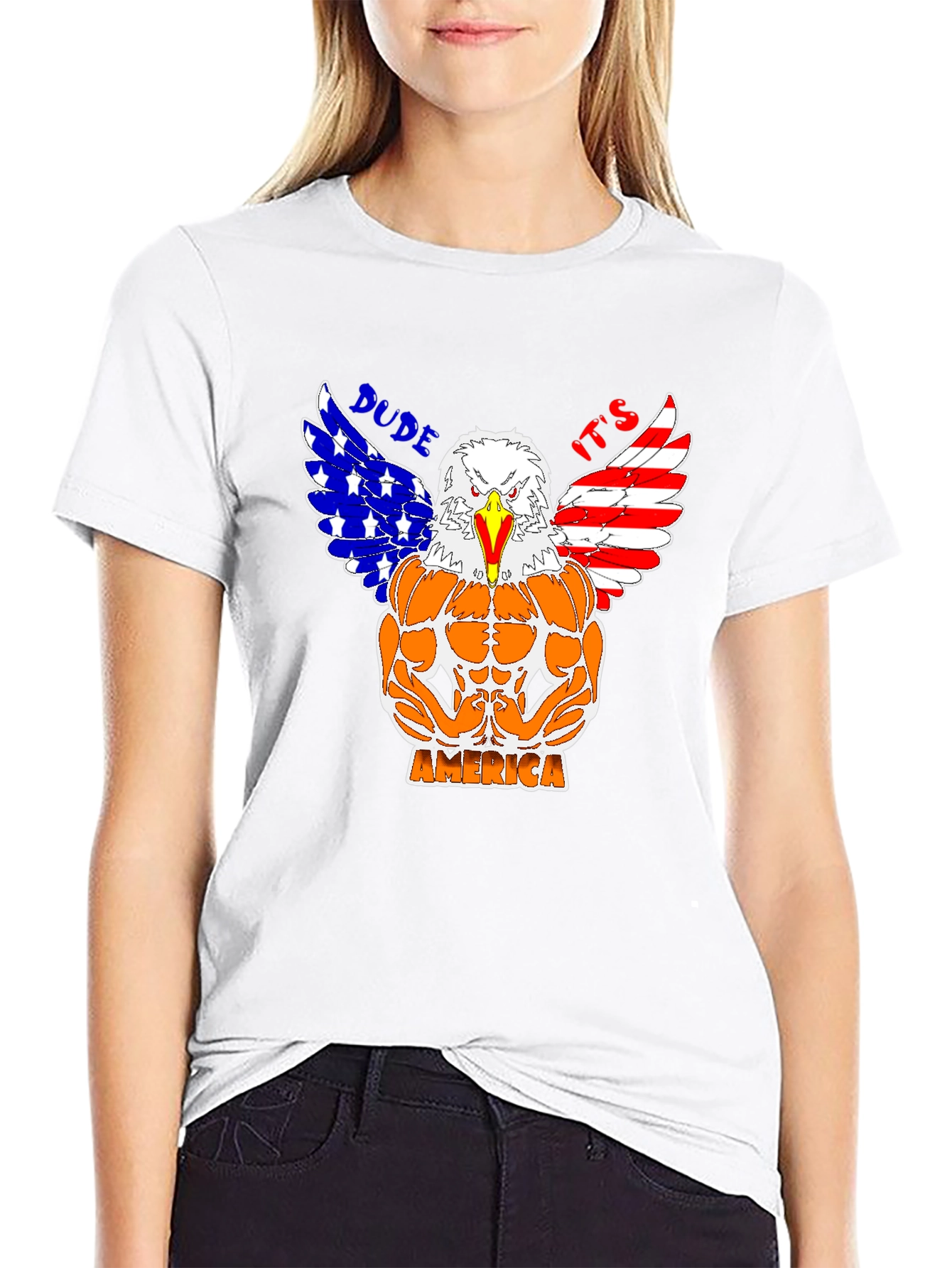 Camiseta Hombre Diseño Águila Musculosa Americana
