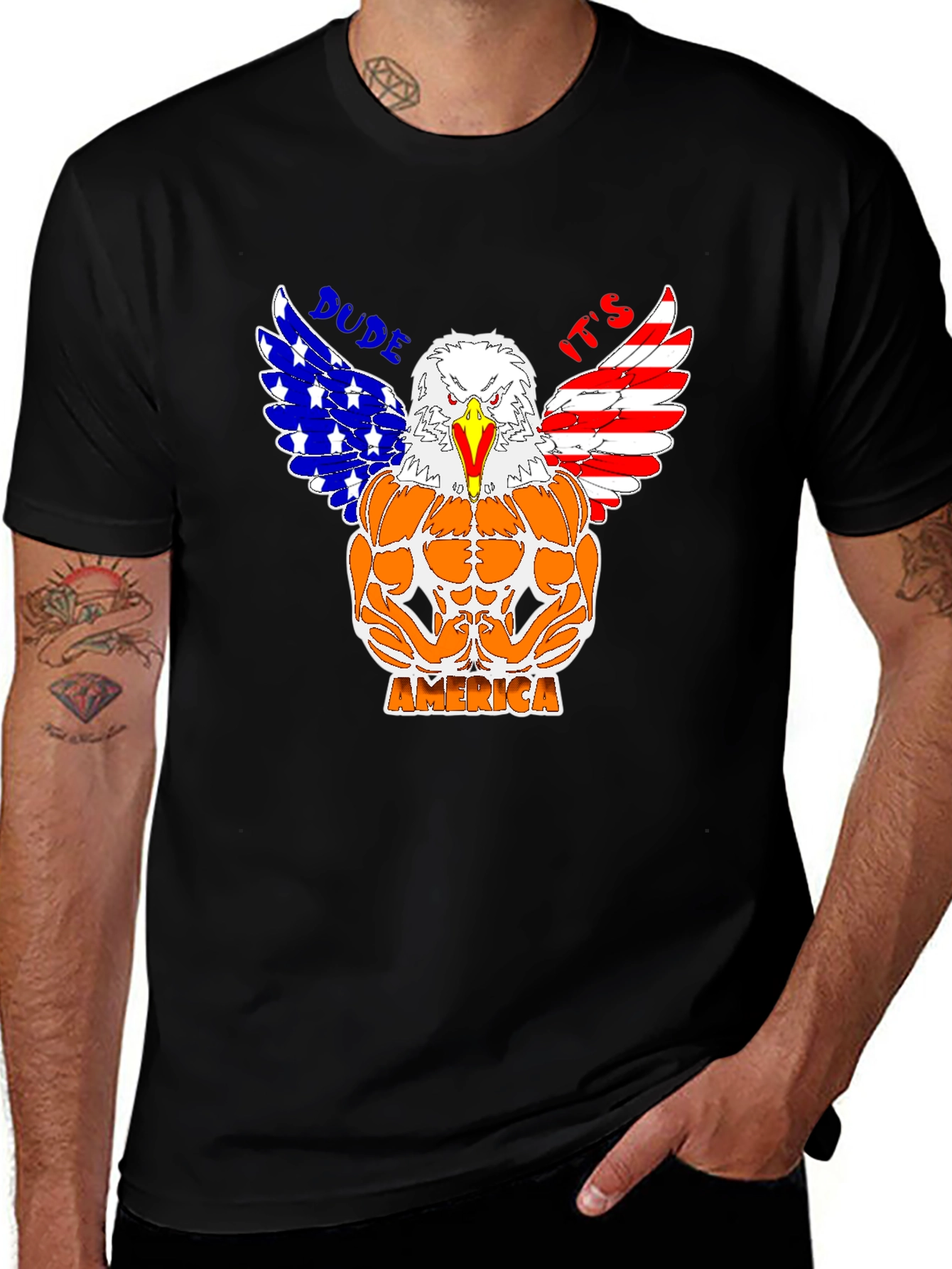 Camiseta Hombre Diseño Águila Musculosa Americana