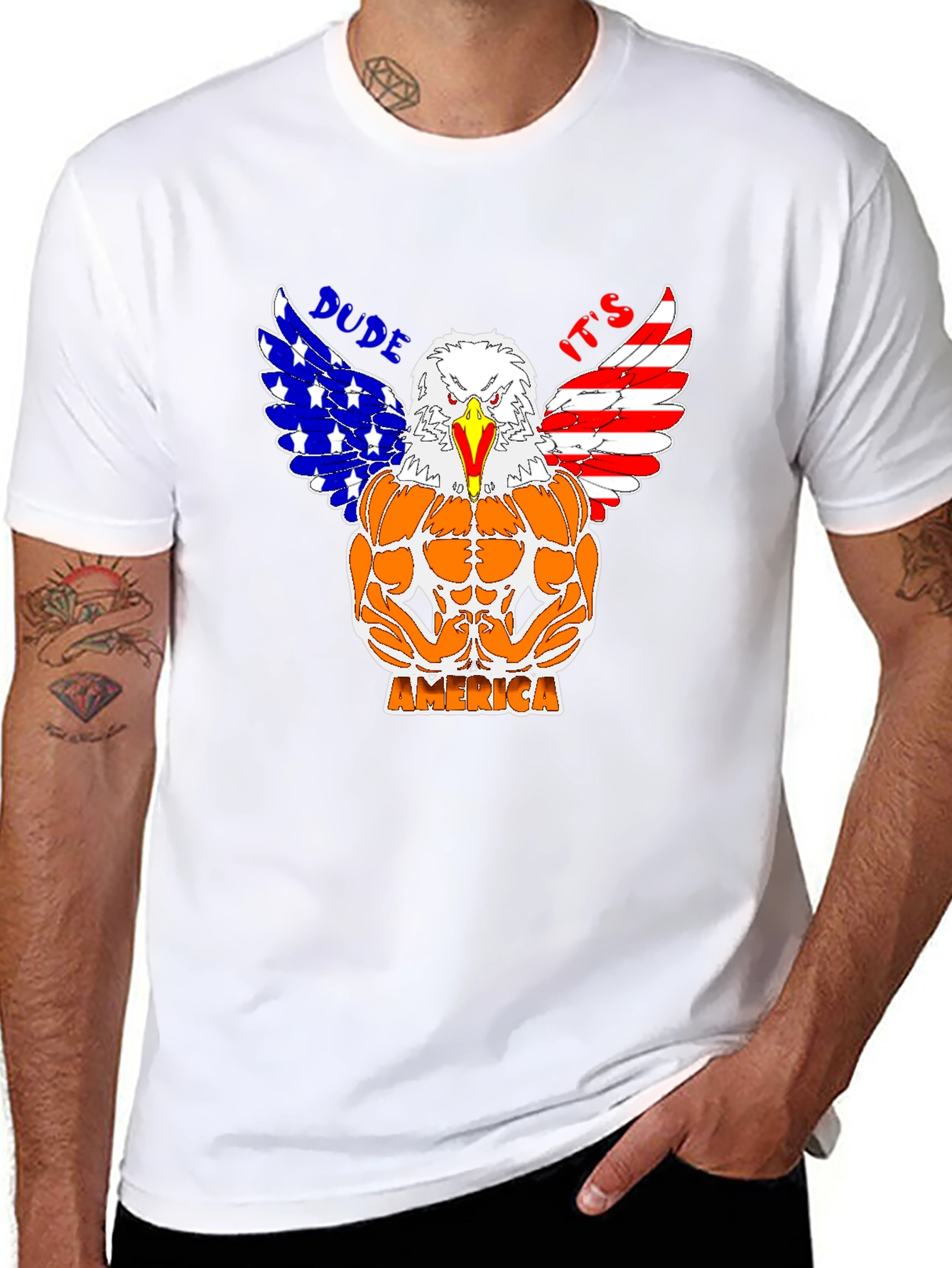 Camiseta Hombre Diseño Águila Musculosa Americana