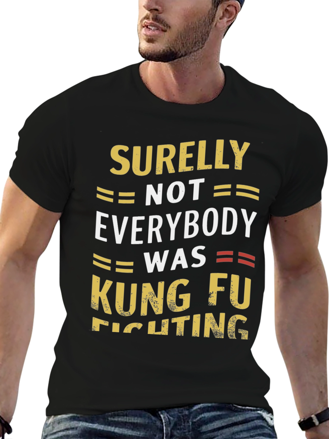Camiseta Negra Humorística Kung Fu