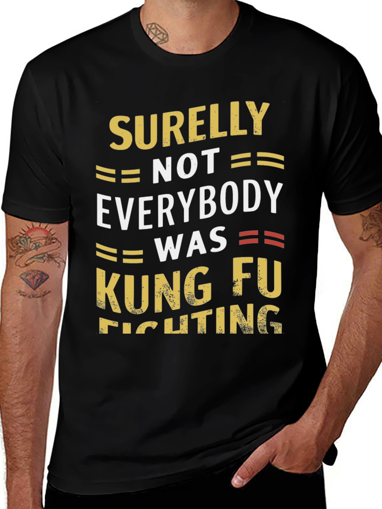 Camiseta Negra Humorística Kung Fu