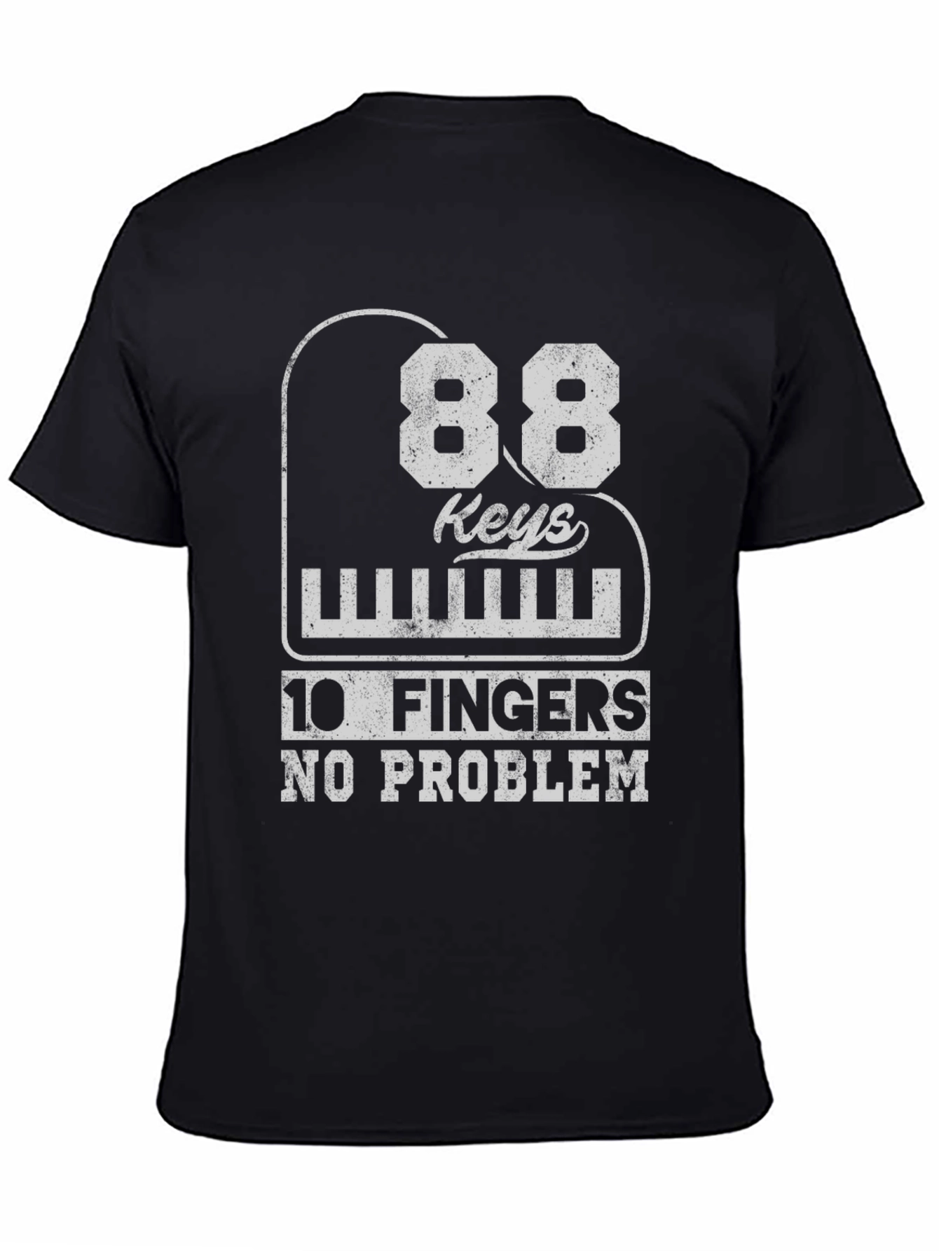 Camiseta Negra: 88 Teclas 10 Dedos ¡Sin Problema!