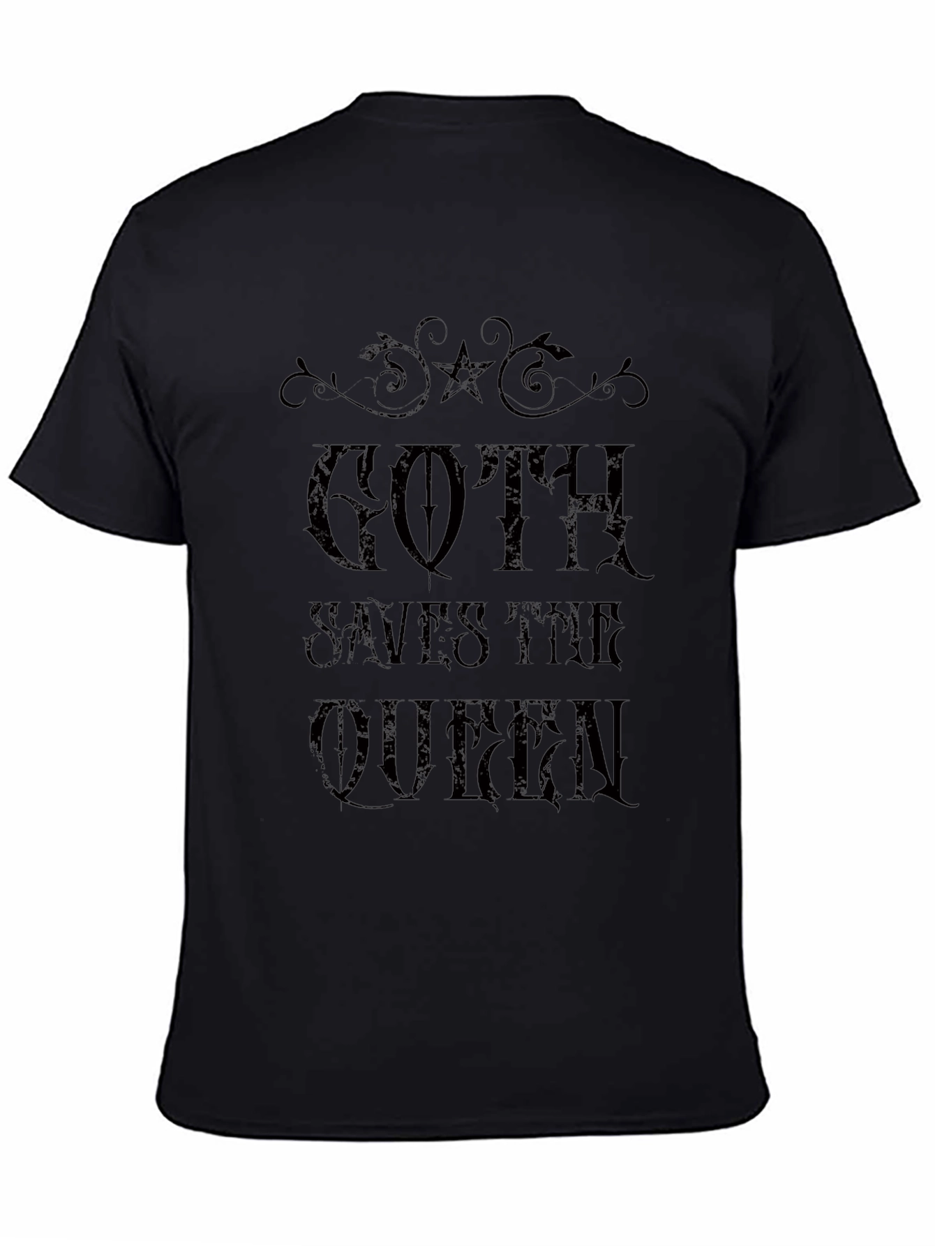 Camiseta Negra Goth Saves The Queen