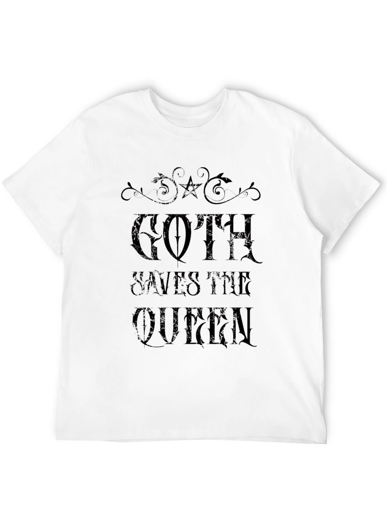 Camiseta Negra Goth Saves The Queen