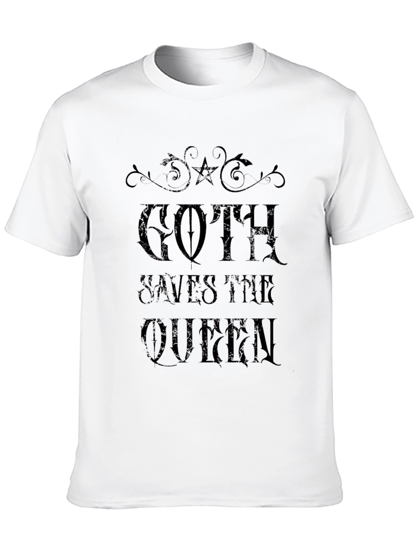 Camiseta Negra Goth Saves The Queen