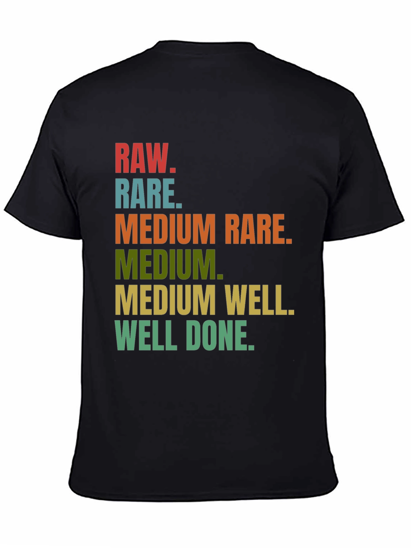 Camiseta Negra con Diseño de Cocción de Carne