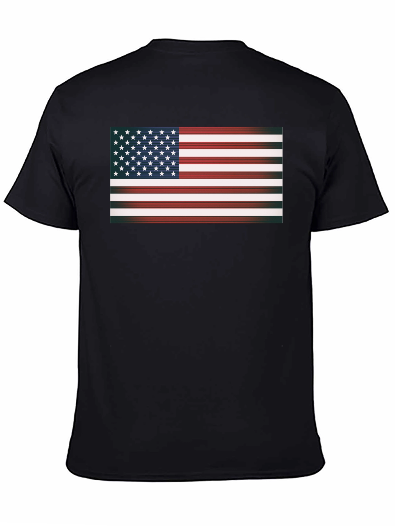 Camiseta Negra con Bandera Americana