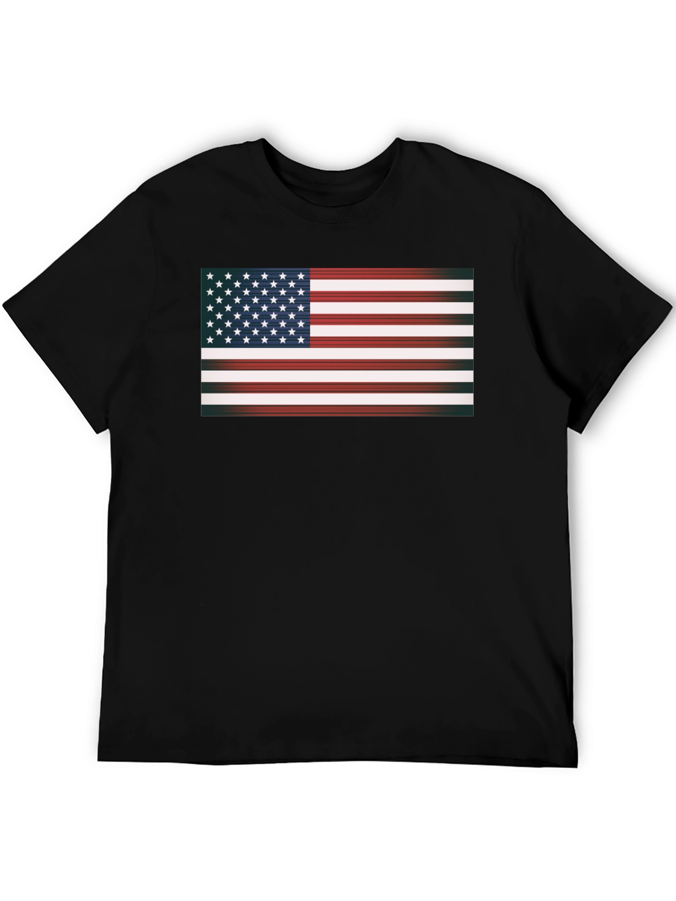 Camiseta Negra con Bandera Americana
