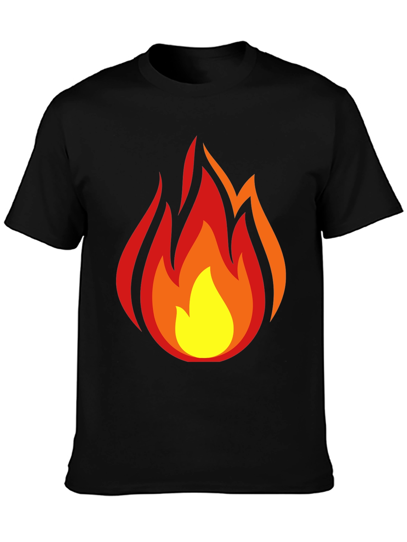 Camiseta Negra con Llamas Ardientes