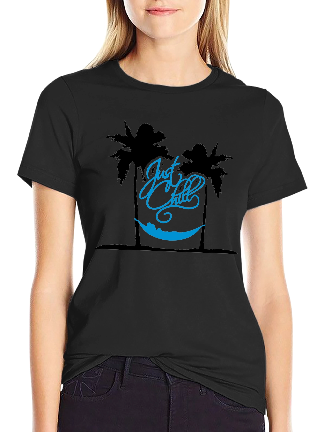 Camiseta Casual Negra Just Chill
