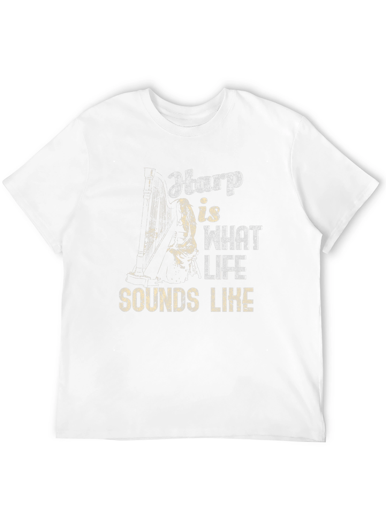 Camiseta Negra Harp is What Life Sounds Like