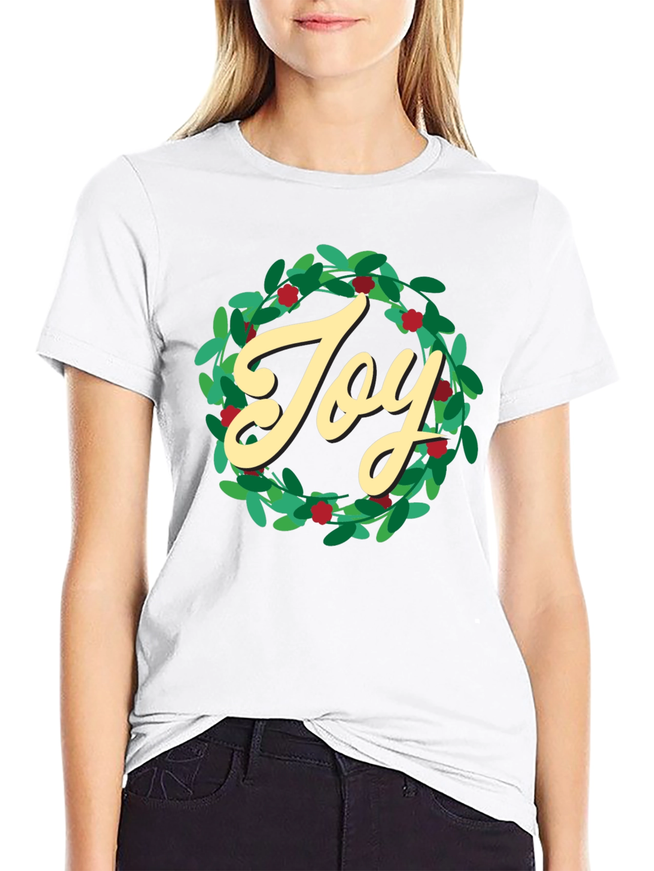 Camiseta Negra Navideña Joy